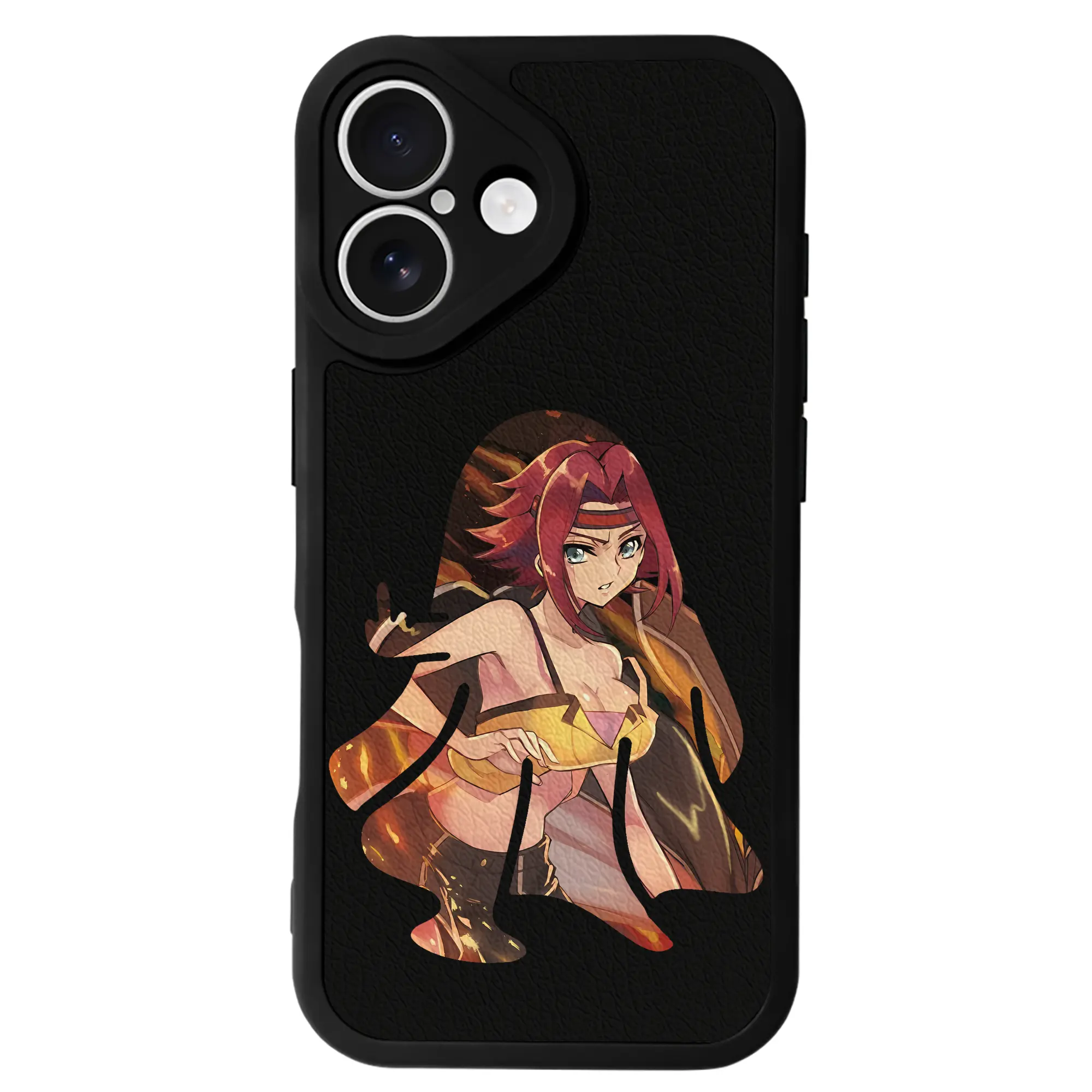 コードギアス 反逆のルルーシュ グッズ カレン・シュタットフェルト - IPhone 16シリーズ対応 ・ シリコンスマホケース ・ レザー調 ・ 高精度フィット ・ 耐衝撃 ・ ワイヤレス充電対応 ・ 精密カット